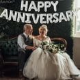 thumbnail image 3 of KatchOn, Silver Happy Anniversary Balloons Letters - 16 Inch | Happy Anniversary Banner for Happy Anniversary Decorations | Silver Happy Anniversary Backdrop | Silver Happy Anniversary Balloon Banner, 3 of 4