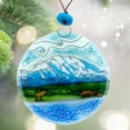 thumbnail image 2 of Alaska Mountains Christmas Tree Ornament - Art Glass Light Catcher, 2 of 4