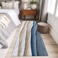 thumbnail image 5 of Blue Beige Runner Rug 2x6 FT, Non Slip Hallway Carpet, Modern Coastal Wave Abstract Art Washable Floor Carpet Throw Runner Carpet Long Rug for Entryway Kitchen Bedside Sliding Door, 5 of 9