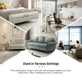 thumbnail image 5 of Genuine Leather 3 Seater Sofa with Rolled Arms Nailhead Trims Solid Wooden Legs Living Room Reading Sage, 5 of 8