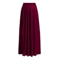 thumbnail image 4 of USSUMA Skirts for Women Trendy Summer Midi Skirt Solid Color High Waist Pleated Wrap Skirt Mid-Calf Skirt Casual Dresses Loose Dresses Business Reduced Price Wine Skirt for Women XXXL, 4 of 5