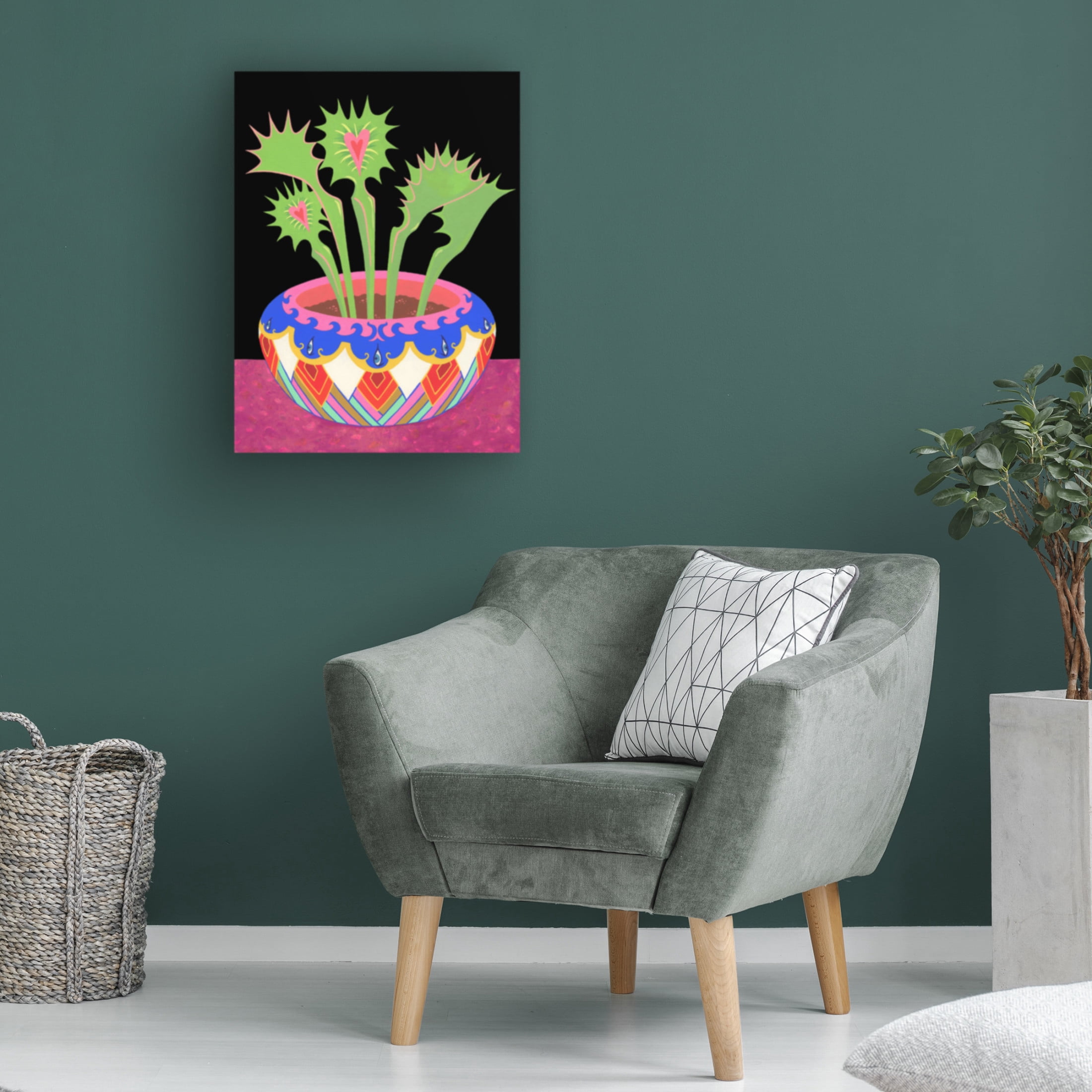 Tsz Kam 'Flytraps in a pot, 2021' Canvas Art - 18 x 24 Inches