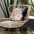 thumbnail image 2 of Friendship Bouquet Throw Pillow with Removable Cover in Blue Pink Peach 16x16, 2 of 5
