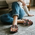 thumbnail image 3 of COEQINE Santa Claus Black Womens Fuzzy Slippers House Shoes Open Toe Indoor Slippers Soft Lightweight Quiet Fluffy Christmas Slides Machine Washable Footwear for Ladies Her Mom, 36-37, 3 of 7