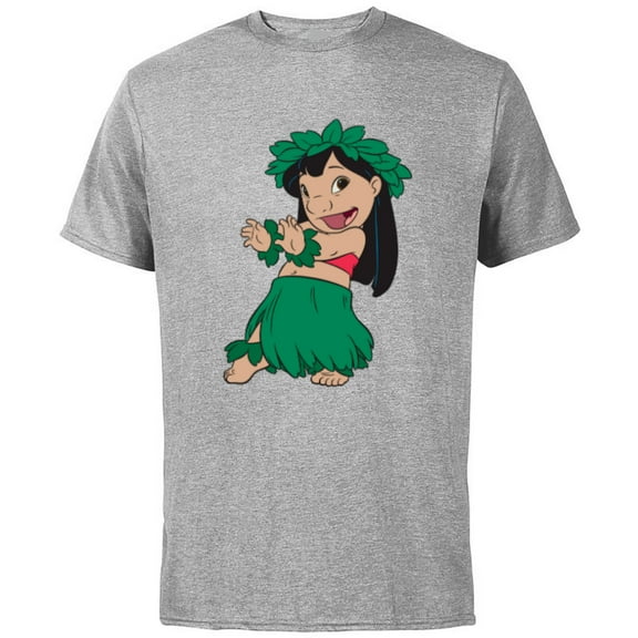 Disney Lilo & Stitch Hula Dance - Short Sleeve Cotton T-Shirt for Adults -Customized-Athletic Heather
