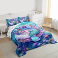 thumbnail image 3 of Homewish Cute Cartoon Mermaid Bedding Comforter Set,Oceean Animal Twin Comforter Sets,Watercolor Sealife Coral Bedding Set For Girls,Breathable Home Decor Reversible,2pcs, 3 of 8