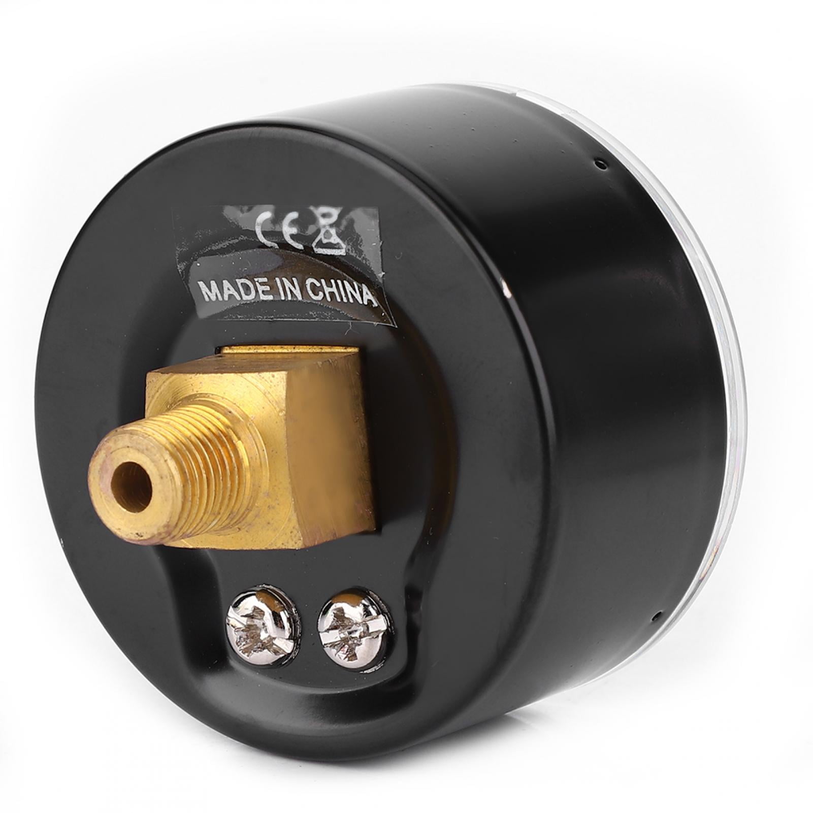 ACOUTO Center Back Mount Vacuum Gauge 50mm 1/8 BSPT Back Connection -1-0Bar -30-0inHg Ideal For Air Water Oil Gas