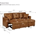 thumbnail image 2 of JERBOR Tufted Sectional Sleeper Sofa Pull Out Couch Bed - Modern Upholstered L Shaped Convertible Sofa Bed with Chaise Lounge and Storage for Living Room, 2 of 10