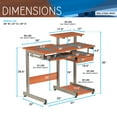 thumbnail image 4 of Techni Mobili Complete Computer Workstation Desk, Scratch Resistant Steel Legs, Woodgrain RTA-2706A-WG01, 4 of 10