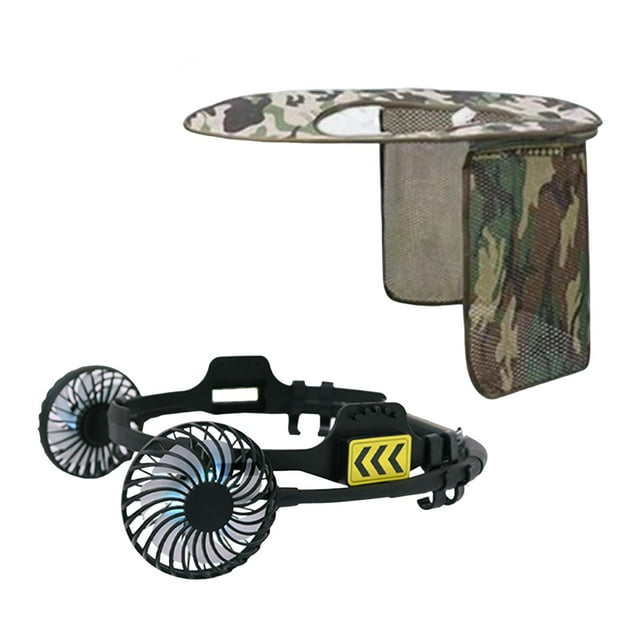 Ventilador para casco portátil de verano con luz colorida, viento fuerte, fácil de instalar, multiusos con solapa para el cuello, adaptador universal, DYNWAVEMX Fanático del casco