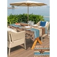 thumbnail image 5 of Outdoor Tablecloth with Umbrella Hole for Patio/Picnic/Party, Western Texas Star Retro Waterproof Table Cloth Rectangle Table Cover Washable, Country Farmhouse Light Blue Brown Wooden (52"x 70"), 5 of 8
