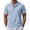 Blue, variant on Men's Short Sleeve Button Down Shirt, Eyelet Lace Camp Collar Top for Breathable Summer Wear Blue L