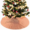thumbnail image 1 of Christmas Rose Gold Tree Skirt 36in Sequin Tree Skirt Xmas Pine Tree Ornaments Artificial Christmas Pine Tree Skirt Holiday Decor (36 Inch, Rose Gold), 1 of 7