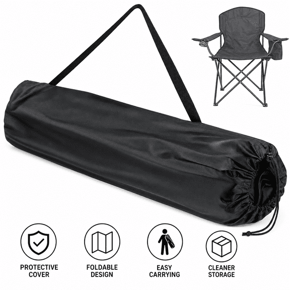 Camping Chair Replacement Bag for Coleman Portable Folding Chair Carry Bag with Shoulder Strap, Protective Carrying Chair Bag for Travel Outdoor Camping Sports, Black (Chair is Not Included)