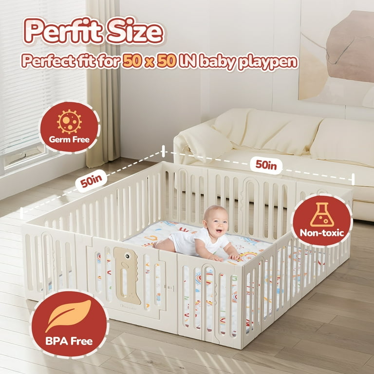 JoyStone Baby Play Mat, 50" x 50" Non-Slip Crawling Mat photo 2