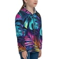 thumbnail image 5 of Kdxio Colorful Tropical Leaves Pattern Kids Boys Girls Zip Up Hoodie 3D Printed Hooded Sweatshirt Hoody Coat with Pocket 7-12 Y-Medium, 5 of 6