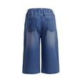 thumbnail image 6 of Kids Boys Denim Capris Straight Wide Leg Elastic Waist Casual Hip Hop Crop Jeans Teen Baggy School Active Preppy Clothes Tween Back To School Clothes, 6 of 6
