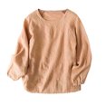 thumbnail image 2 of WFJCJPAF 2024 New Product Clearance！ Blouses for Women Plus Size Clearance $5,Women's Round Neck Printed Loose Shirt With Long Sleeves Top - Orange L, 2 of 3