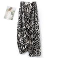 thumbnail image 2 of DeHolifer Women's Pants Cotton Floral Printed Elastic Casual Wide Leg Pants Full Length Pants Multicolor Free Size, 2 of 5