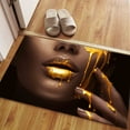 thumbnail image 5 of Salon Decor Rug, Corridor Rug, Saloon Rug, Gift For Him, Woman Gold Lip Rugs, Black Woman Rug, African Rugs, Stair Rug, Girl Room Rug, 3.3'x5' - 100x150 cm, 5 of 8