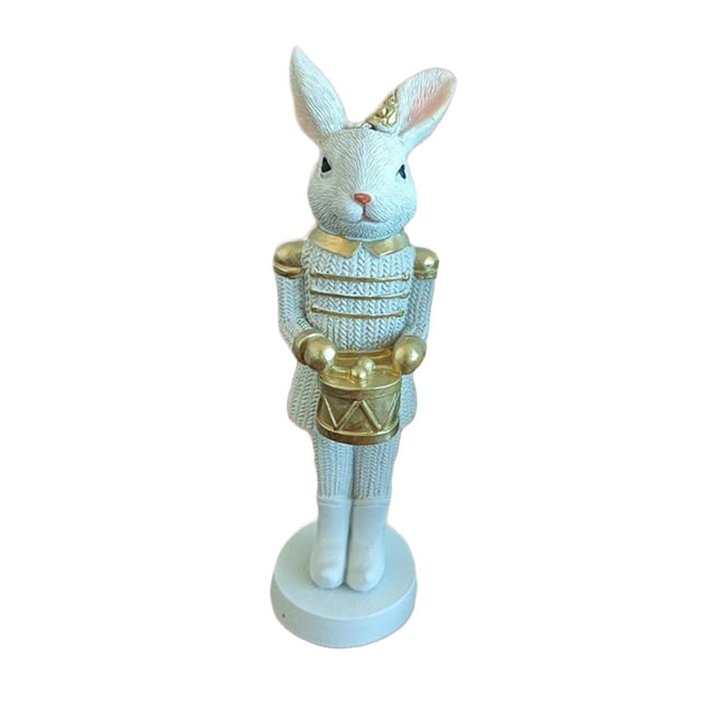 Figura de conejo de Pascua, adorno de escritorio de primavera, estatua decorativa de conejo, decoración de Pascua Oro