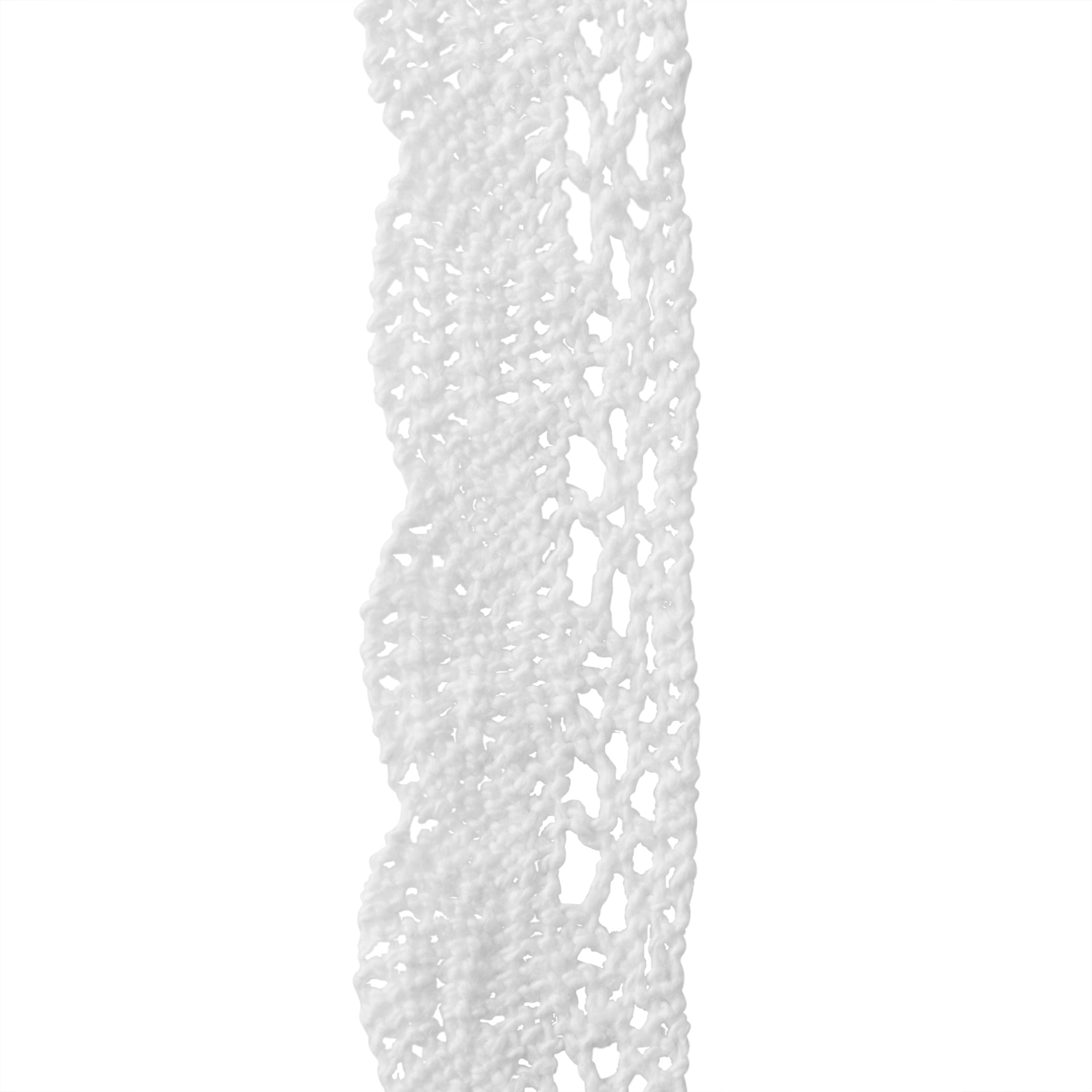 The Pioneer Woman White Crochet Lace Scalloped Edge Trim Ribbon, 7/8 x 20  Yards 