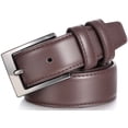 thumbnail image 2 of Marino’s Men Genuine Leather Dress Belt with Single Prong Buckle - Chocolate Brown - 30, 2 of 4