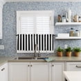 thumbnail image 3 of Small Window Curtain 36 Inch Length Simple Black and White Stripes Cafe Curtains for Window Rod Pocket Privacy Short Kitchen Curtains for Cafe Kitchen Bathroom, 2 Panels, 3 of 5