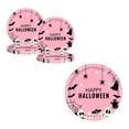 thumbnail image 2 of Halloween Paper Plates 7in Pink Disposable Party Plates, Cartoon Ghost Bat Spider Web Skull Pumpkin Pattern Heavy Duty Paper Dinner Plates,16 Count Tableware for Halloween Indoor Outdoor Party Decor, 2 of 6