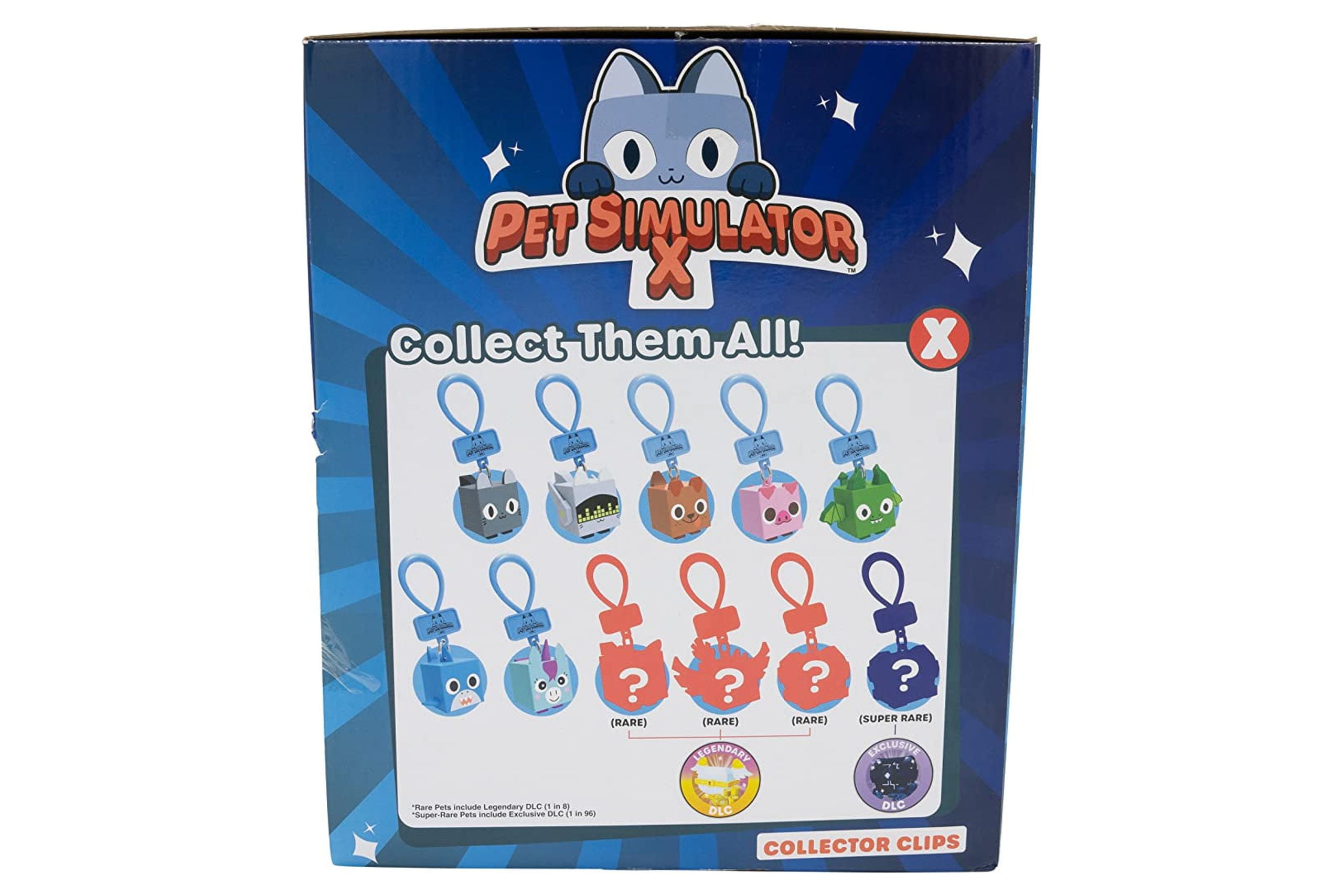 Pet Simulator X Mystery Figure Hangers / Factory Sealed Box Of 24 Packs -  with Possible DLC Codes Included.