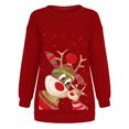 thumbnail image 4 of ICHUANYI Clearance Women's Christmas Casual Long Sleeve Round Neck Printed Ladies Sweatshirt Tops(Red, S) ICHUANYI WER2023081501073, 4 of 6
