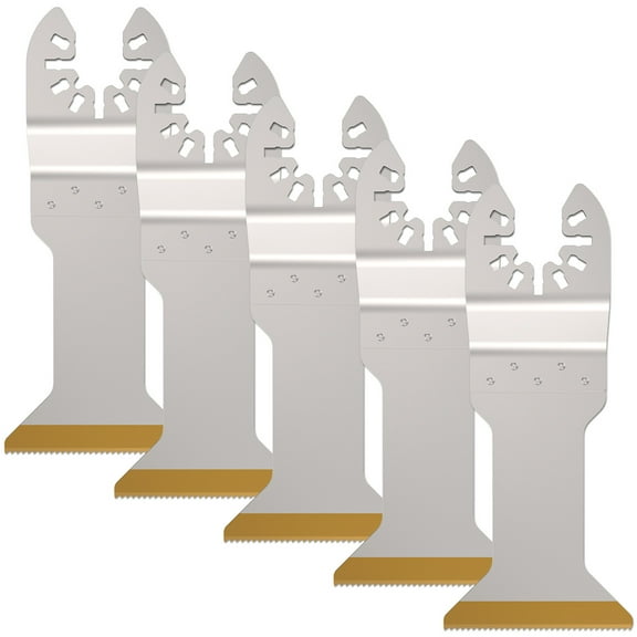 Miuline 5PCS Titanium Oscillating Multitool Blades,1-3/4 in Oscillating Multitool Blades Carbide Universal Long Cut Saw Blades For Wood Metal and Hard Material