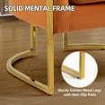 thumbnail image 4 of Velvet Accent Barrel Chairs Set of 2, Modern Arm Club Chair Set with Pillow for Living Room / Bedroom / Guest Reception, Channel Tufted, Gold Finish Base, Orange, 4 of 7
