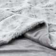 thumbnail image 3 of Somerset Home Faux Rabbit Fur Throw with Fake Mink Back (Light Gray, Adult), 3 of 8