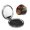 Round Shape, variant on Watercolor Skull Flowers Day Dead Portable Double-Sided Face Mirror Square, Magnifying Compact Pocket Mirror with PU Leather Cover