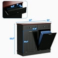 thumbnail image 3 of GETYES Double Tilt Out Trash Cabinet, Wooden Free Standing Recycling Bin, 10 Gallon (Black), 3 of 8