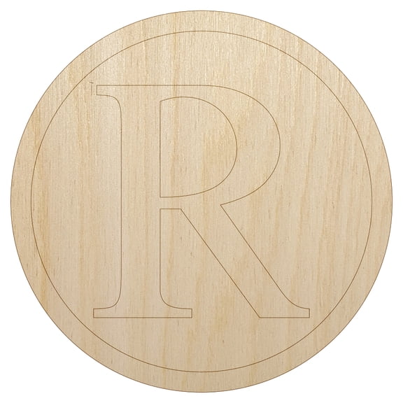 Registered Trademark Symbol Wood Shape Unfinished Piece Cutout Craft DIY Projects - 4.70 Inch Size - 1/4 Inch Thick