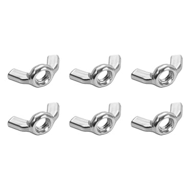 M6 Wing Nuts, Carbon Steel Zinc Plated Hand Twist Tighten Ear Butterfly Nut 6Pcs