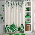 thumbnail image 4 of Shower Curtain, St. Patrick's Day Shamrock Eucalyptus Leaves Waterproof Shower Curtain Set with Hooks for Bathroom Showers,Stalls and Bathtubs,60x72In Lucky Clovers, 4 of 9
