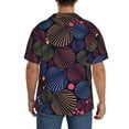 thumbnail image 3 of Uemuo Colorful Shells Pattern Cotton Linen Short Sleeve Shirts,Casual Lightweight Button Down Shirts,Vacation Beach Summer Tops-4X-Large, 3 of 7