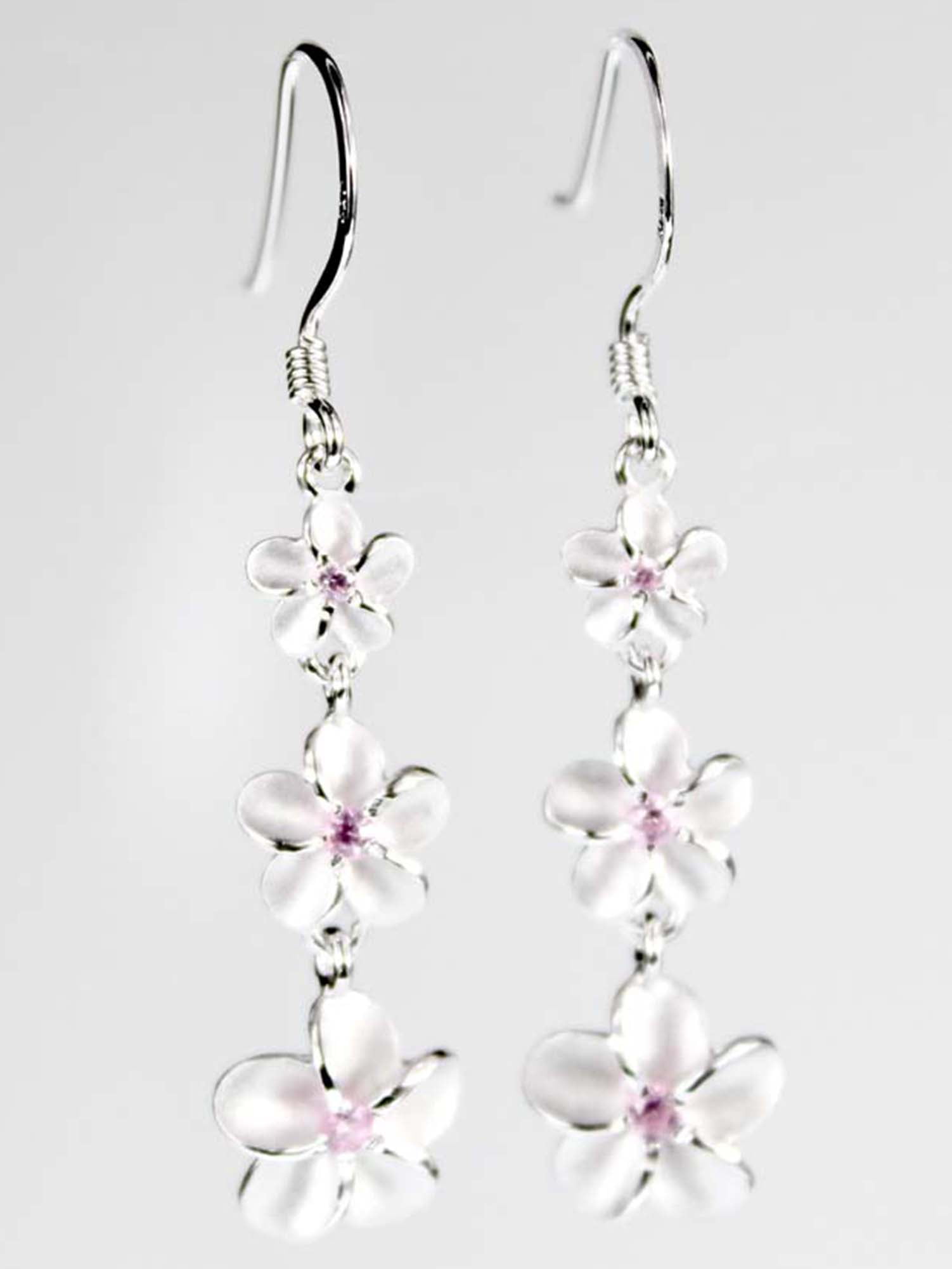 NEW.. A PAIR OF DANGLY BLACK/PINK BEAD EARRINGS WITH 925 SOLID SILVER HOOKS