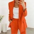 thumbnail image 3 of LEKDFST Women's 2 Piece Suit Lady One Button Business Work Office Slim Fit Blazer Jacket Pants Set Orange XL, 3 of 6