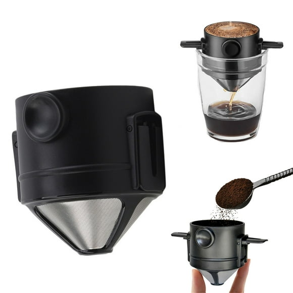 Dvkptbk Tasses Filtre à Café Pliable Infusion Filtre en Acier Inoxydable Convient à Toute Tasse Gadgets de Cuisine en Liquidation