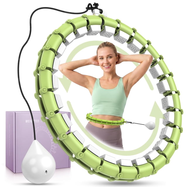 Hula hoop con peso HCOIW de 24 nudos desmontables y ajustables