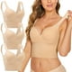 thumbnail image 1 of Pack de 3 sujetadores deportivos sin aros para mujer: acolchados, espalda baja, gran sujeción para yoga/running, diseño que absorbe la humedad., 1 of 7