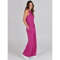 thumbnail image 3 of Wehilion Women's Wide Leg Jumpsuit Casual Versatile Sleeveless Solid Color Commuting Pants Jumpsuit Casual, 3 of 8