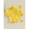 thumbnail image 3 of Bagilaanoe Newborn Baby Boy Winter Warm Romper Sweatshirt Long Sleeve Bodysuits Letter Embroidery Pullover 3M 6M 12M 18M Infant Casual Tee Tops, 3 of 9