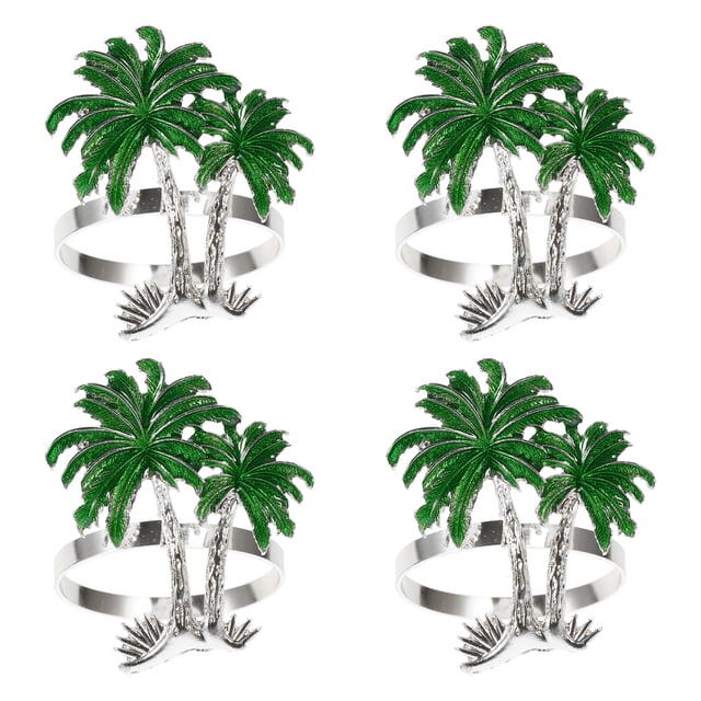 4pcs Banquet Napkin Rings Delicate Napkin Buckles Hawaiian Party Napkin Buckles