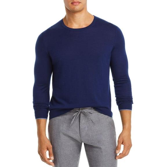 Dylan Gray Crewneck Wool Blend Sweater Navy Blue Size XL