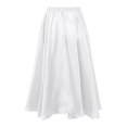 thumbnail image 2 of TiaoBug Kids Girl Long Full Circle Flamenco Skirt Chiffon Latin Spanish Dance Maxi Skirt White 150, 2 of 6